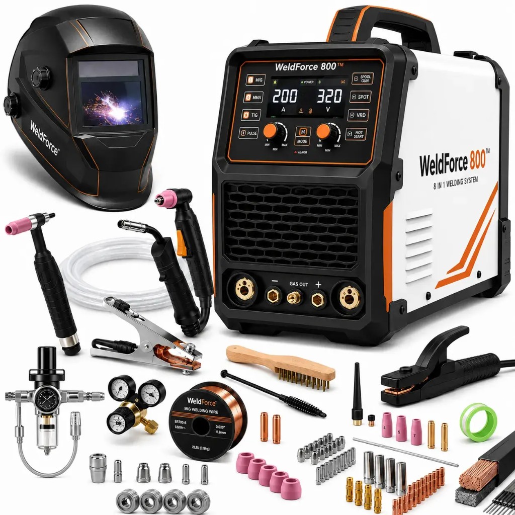 WeldForce 800™ — saldatrice professionale 8 in 1 senza bombola