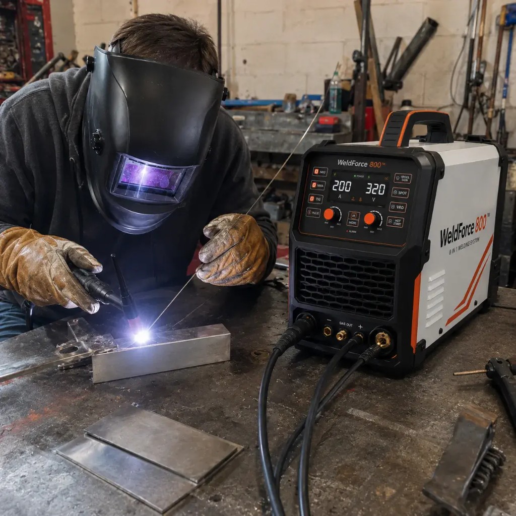 WeldForce 800 usata su un pezzo in alluminio